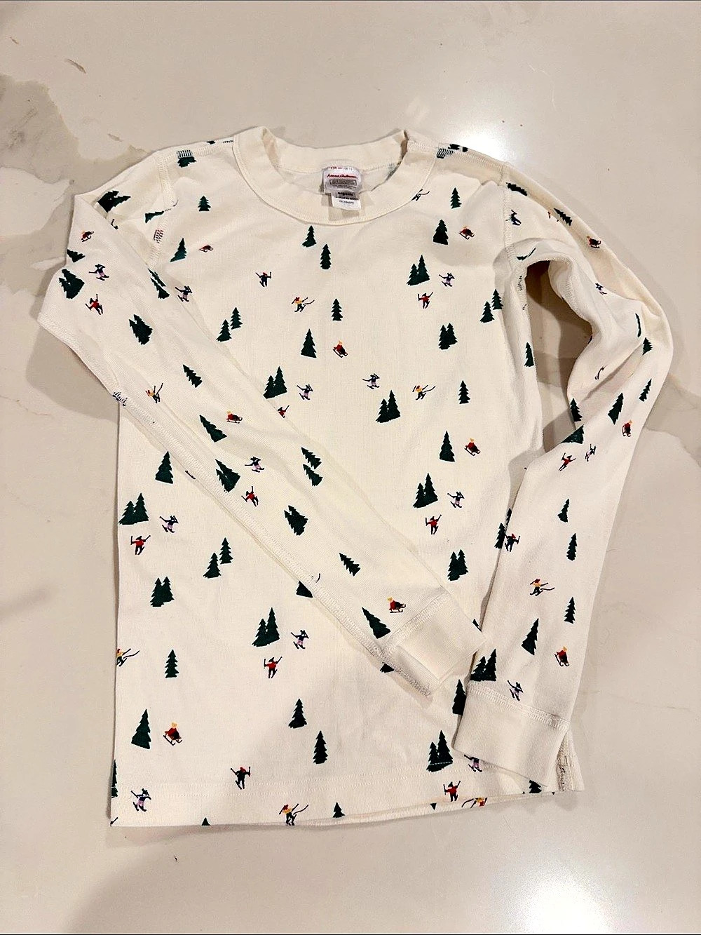 Hanna Andersson Long Sleeve Ski Print Organic Cotton Size 12